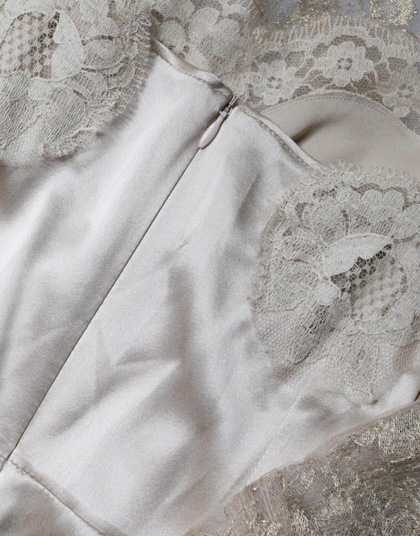 Dolce & Gabbana Gold Floral Lace A-line Sheath Mini Dress Dolce & Gabbana