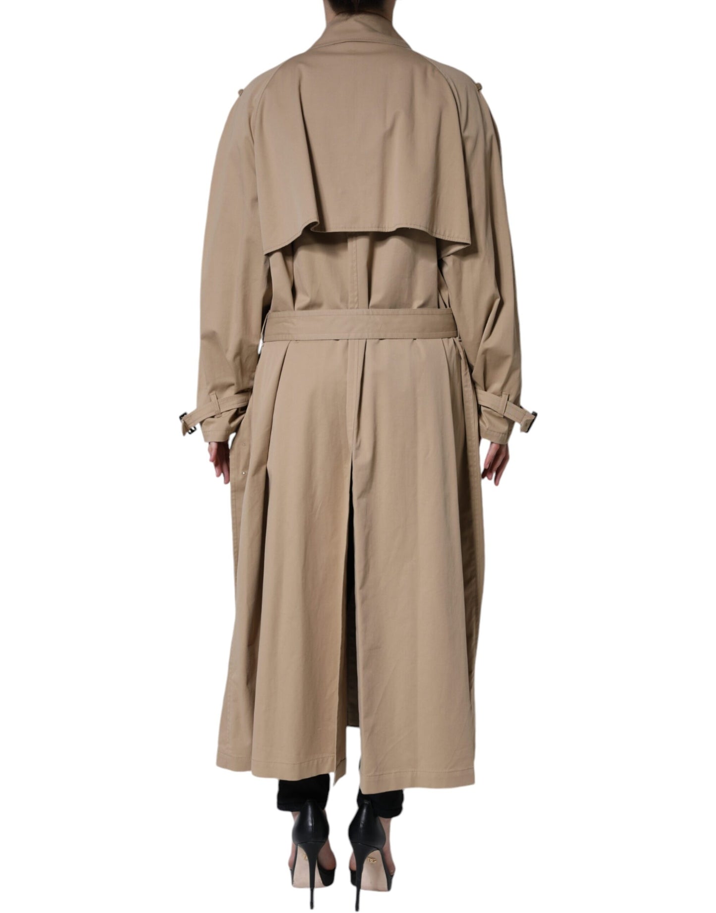 Dolce & Gabbana Khaki Double Breasted Trench Coat Jacket Dolce & Gabbana