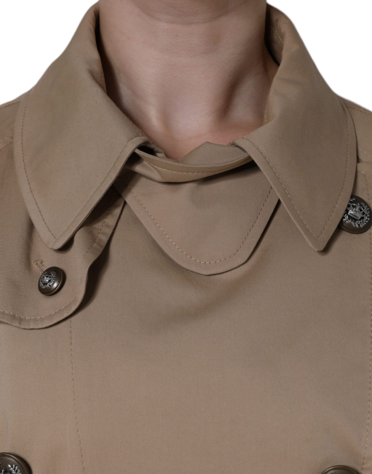 Dolce & Gabbana Khaki Double Breasted Trench Coat Jacket Dolce & Gabbana
