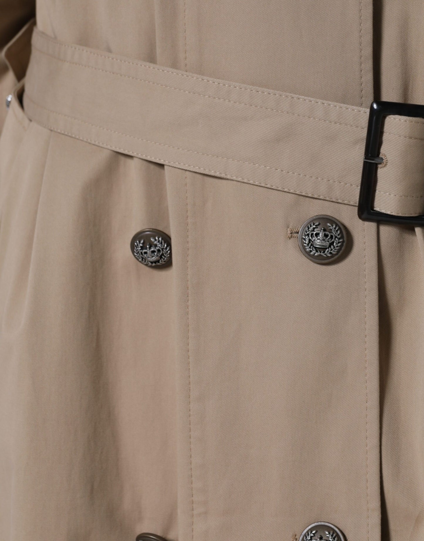 Dolce & Gabbana Khaki Double Breasted Trench Coat Jacket Dolce & Gabbana