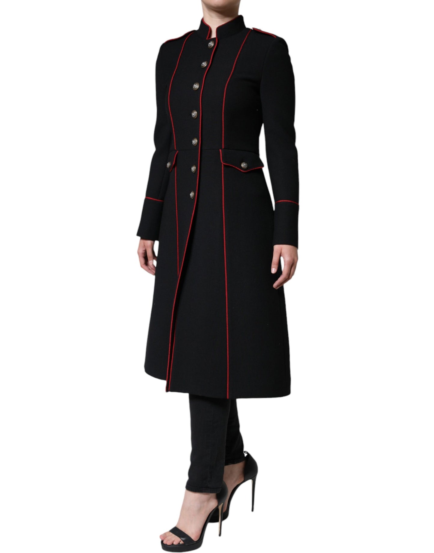 Dolce & Gabbana Black Single Breasted Trench Coat Jacket Dolce & Gabbana