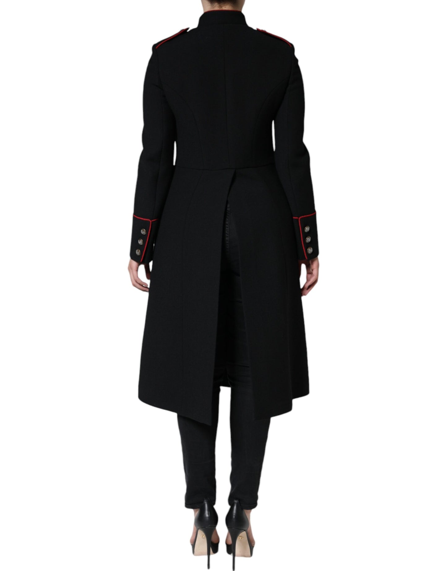 Dolce & Gabbana Black Single Breasted Trench Coat Jacket Dolce & Gabbana