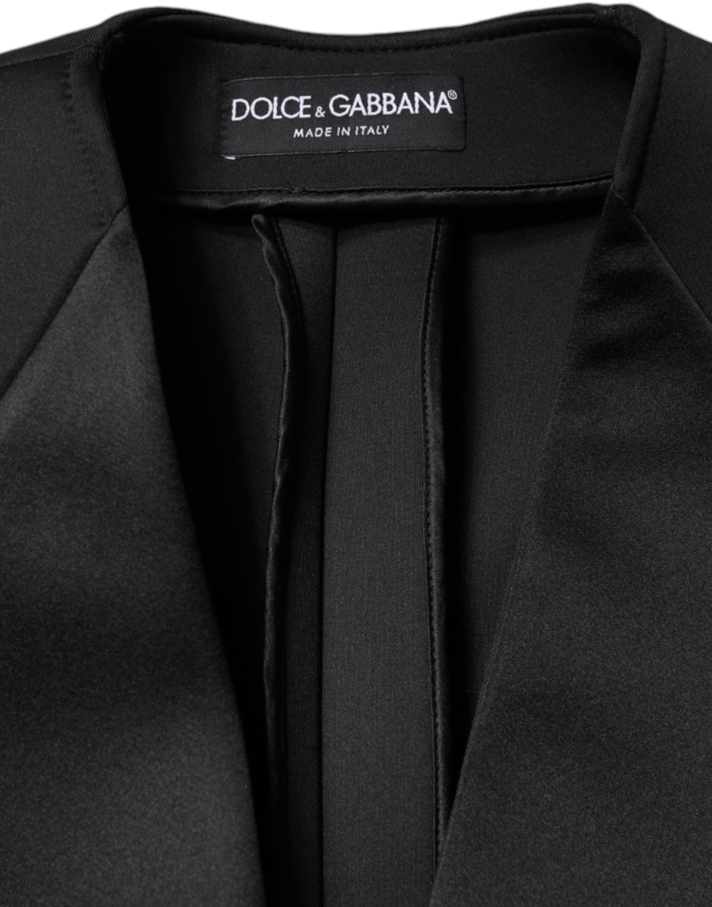 Dolce & Gabbana Black Polyester Double Breasted Coat Jacket Dolce & Gabbana