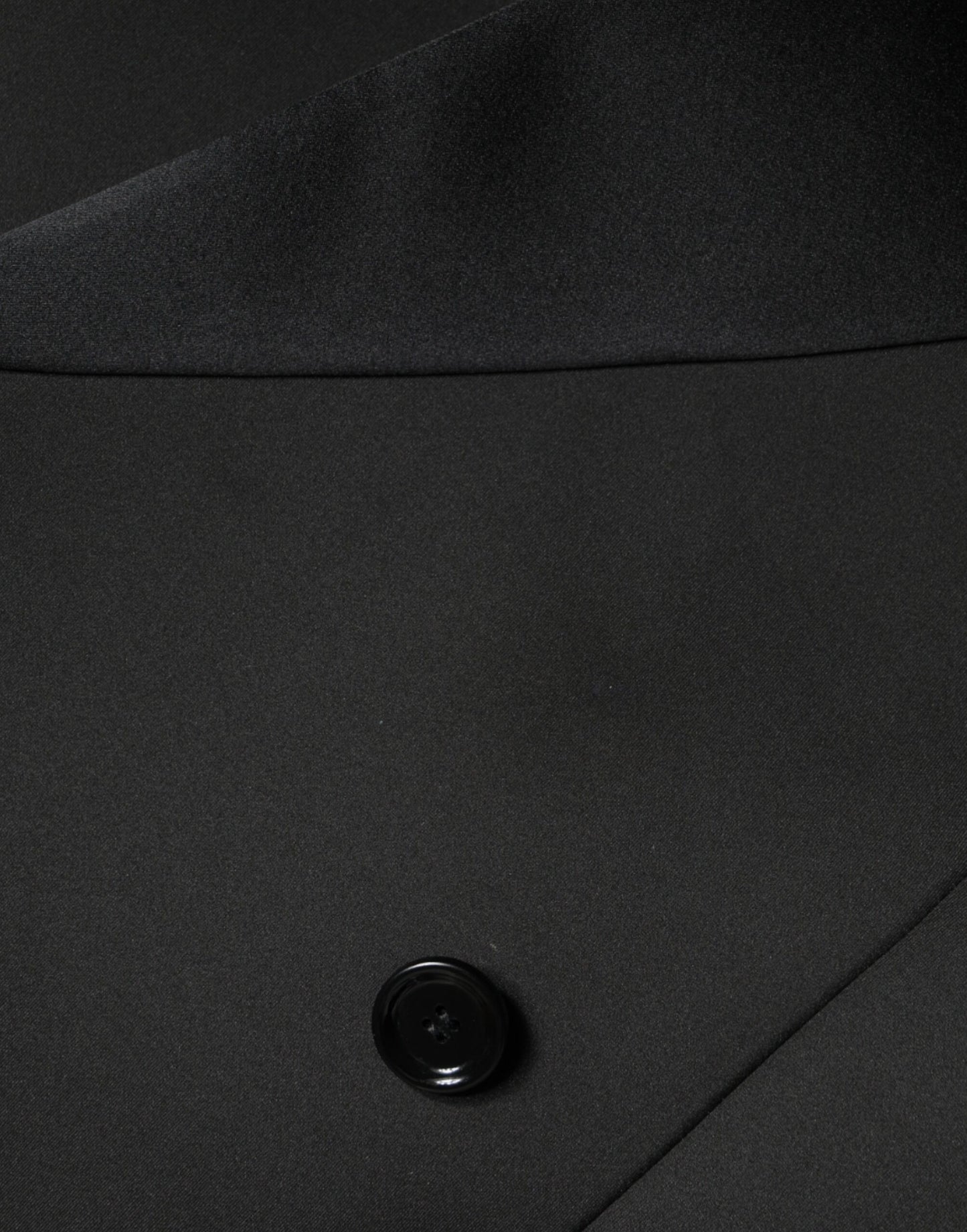 Dolce & Gabbana Black Polyester Double Breasted Coat Jacket Dolce & Gabbana