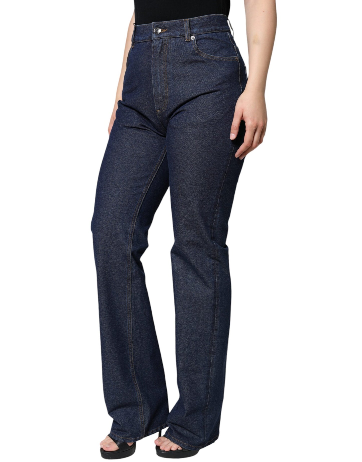 Dolce & Gabbana Dark Blue Cotton Stretch Straight Denim Jeans Dolce & Gabbana