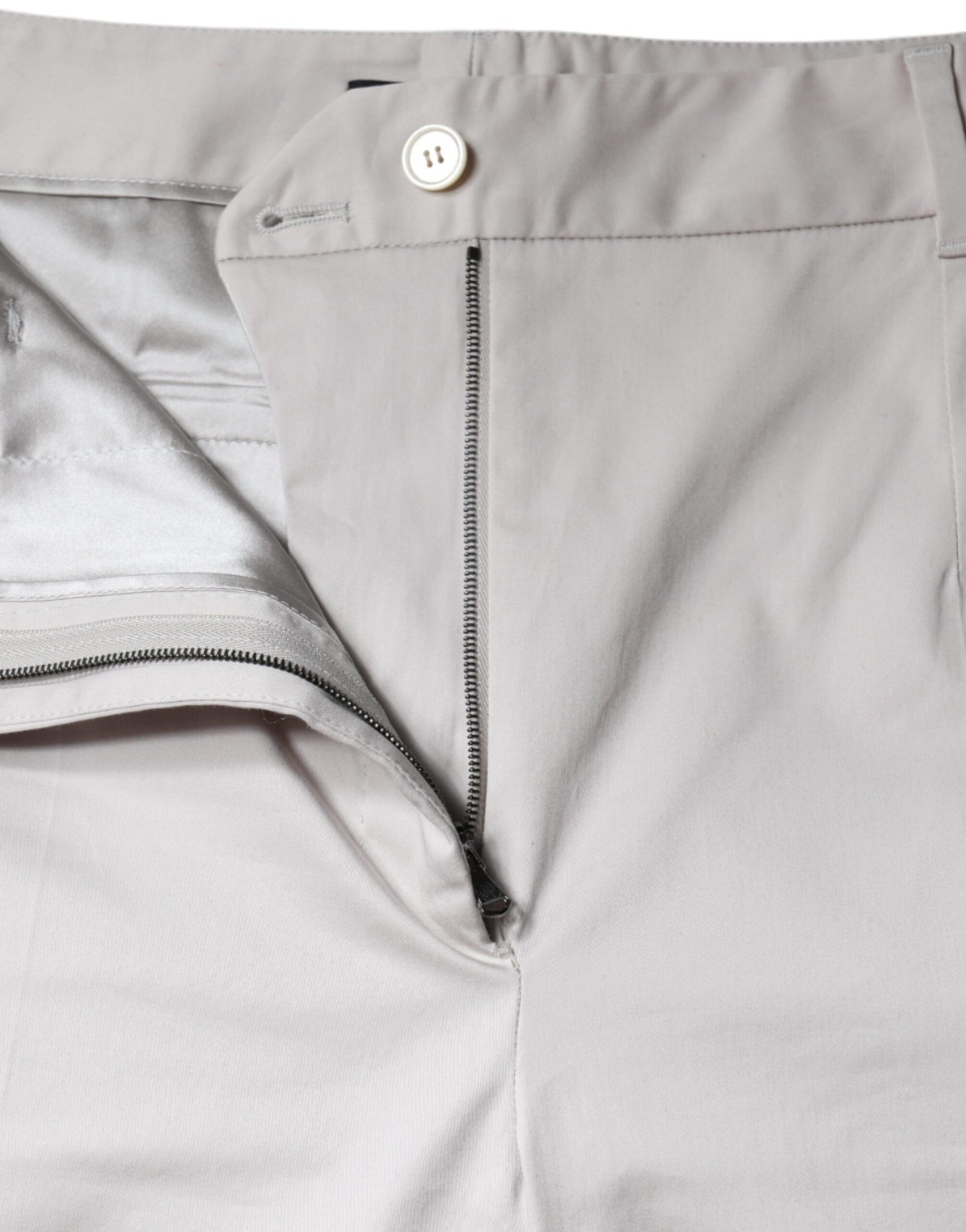 Dolce & Gabbana White Cotton Mid Waist Cropped Skinny Pants Dolce & Gabbana