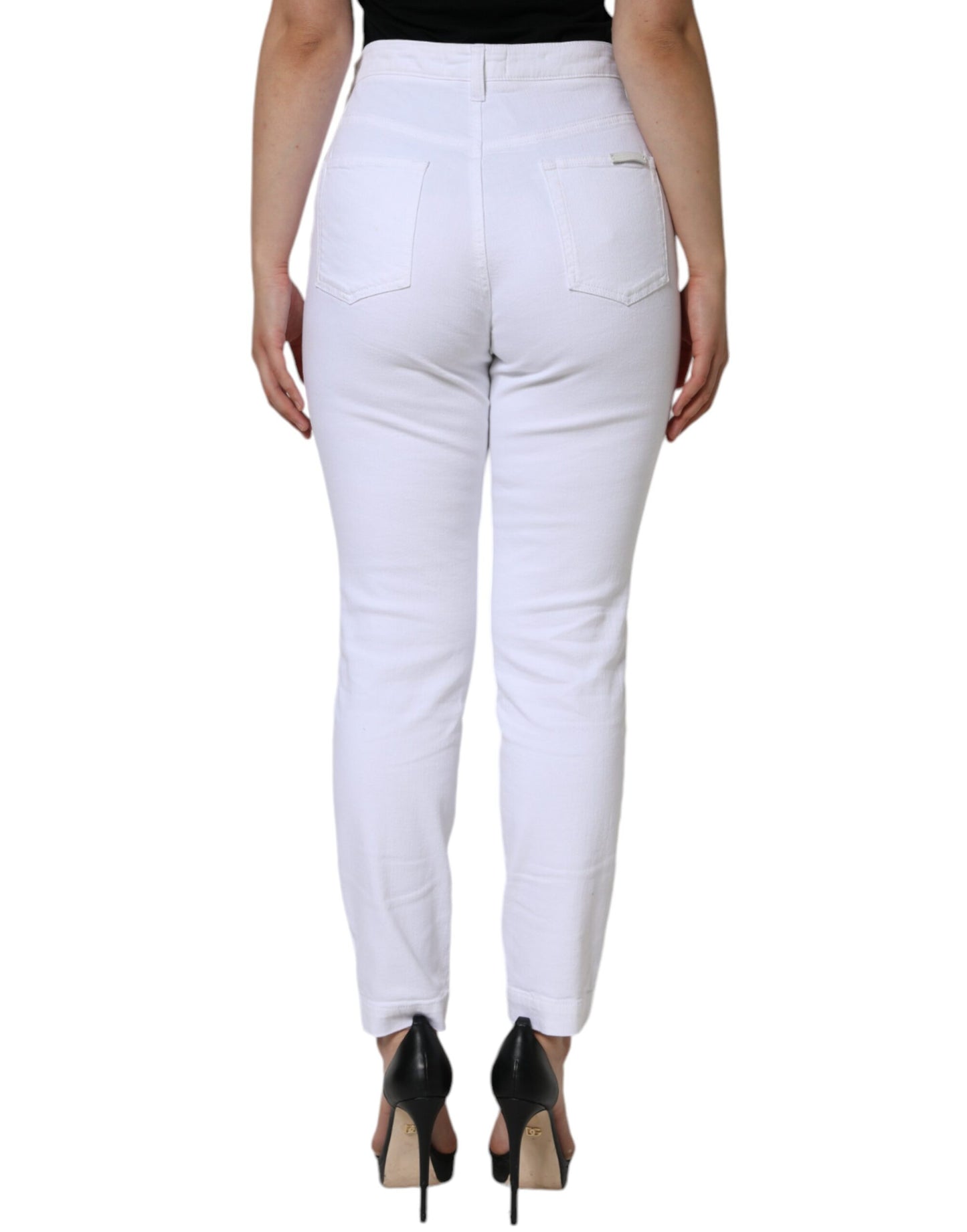 Dolce & Gabbana White Cotton Stretch AUDREY Skinny Jeans Dolce & Gabbana