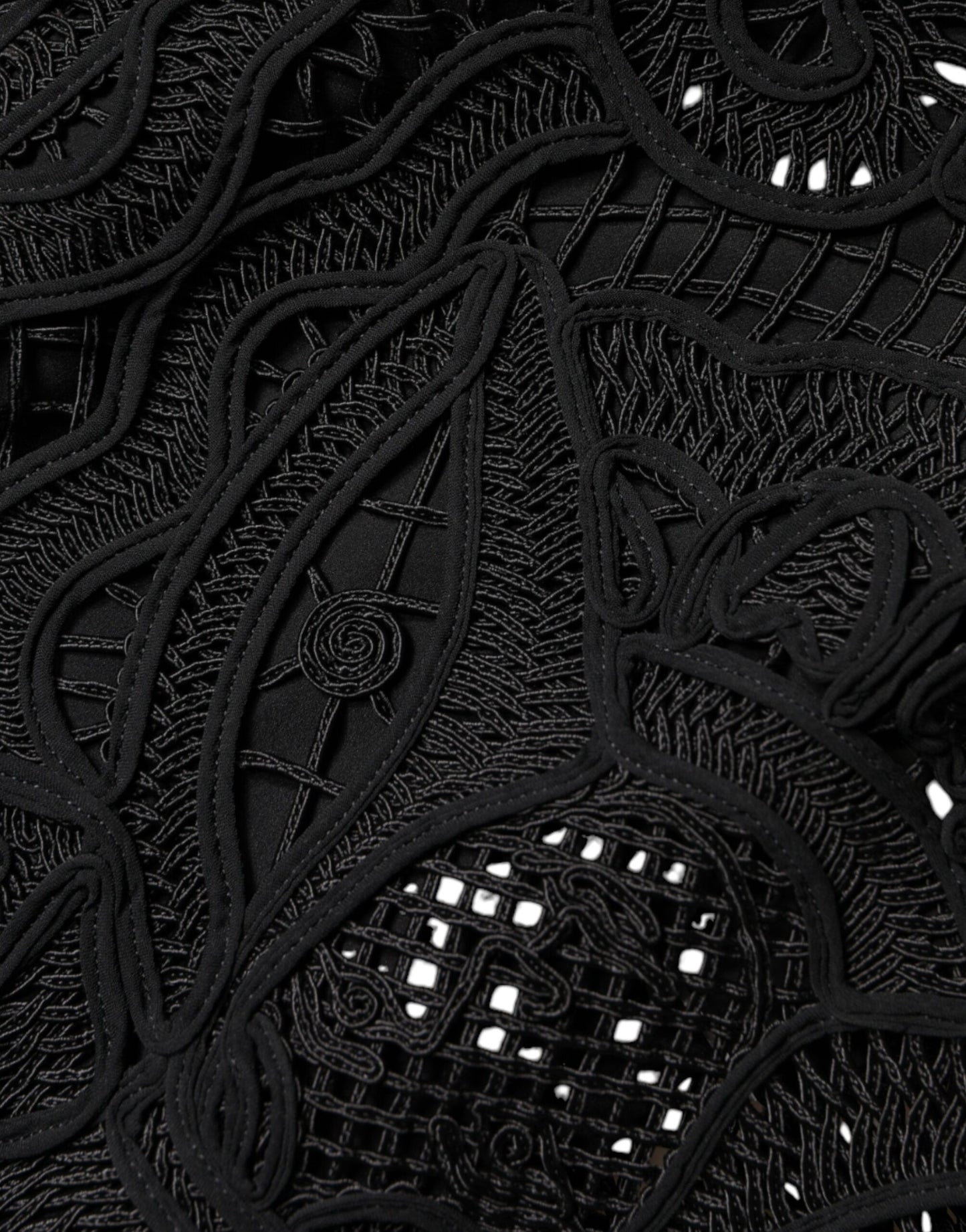 Dolce & Gabbana Black Floral Lace HighWaist Pencil Cut Skirt Dolce & Gabbana