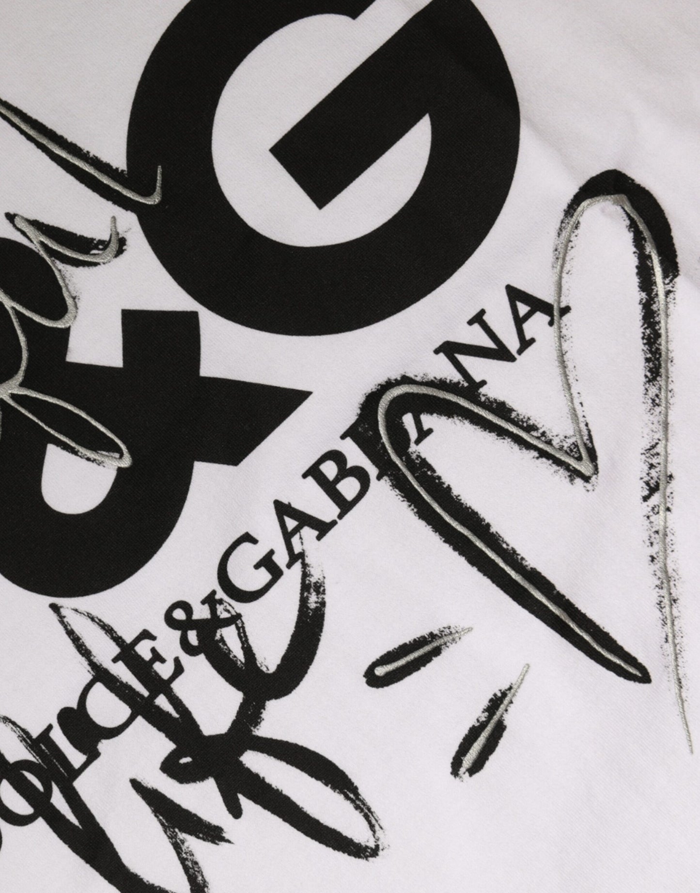 Dolce & Gabbana White Cotton Logo Print Round Neck T-shirt Dolce & Gabbana