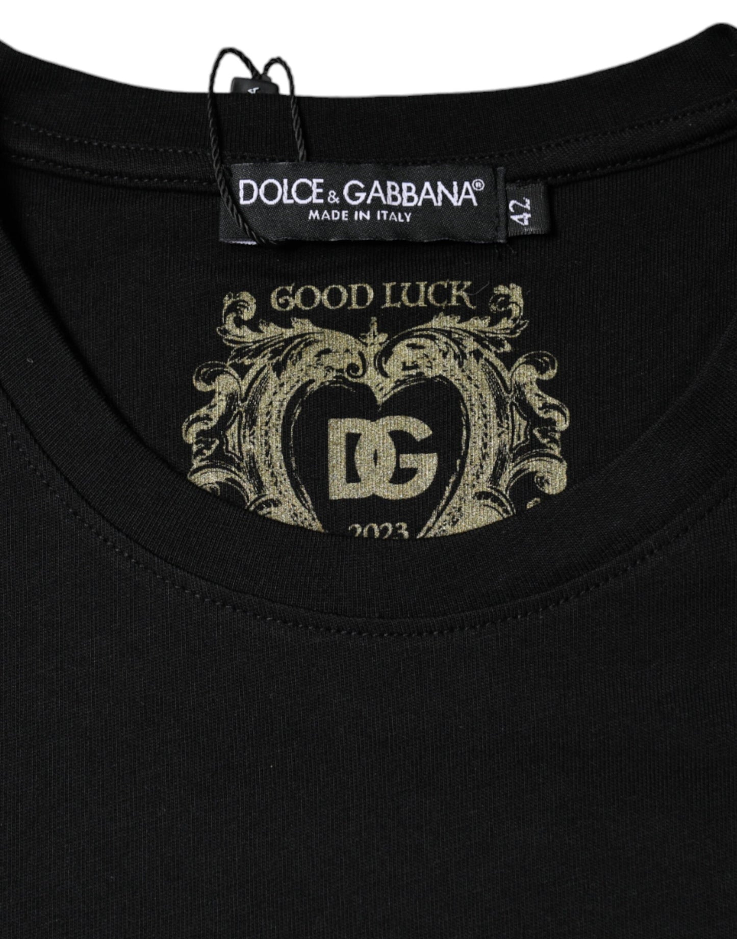 Dolce & Gabbana Black Cotton Crew Neck Short Sleeve T-shirt Dolce & Gabbana