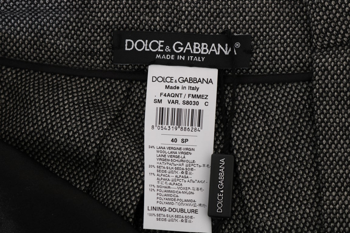 Dolce & Gabbana Gray Wool High Waist Mini Shorts Dolce & Gabbana