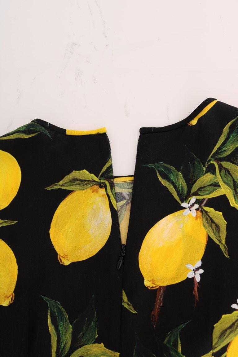Dolce & Gabbana Multicolor Lemon Silk Stretch T-Shirt Dolce & Gabbana