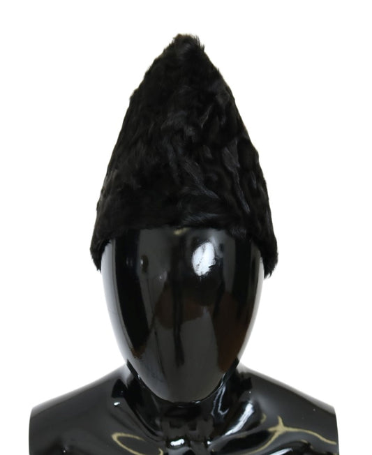Dolce & Gabbana Black Xiangao Lamb Fur Beanie Dolce & Gabbana