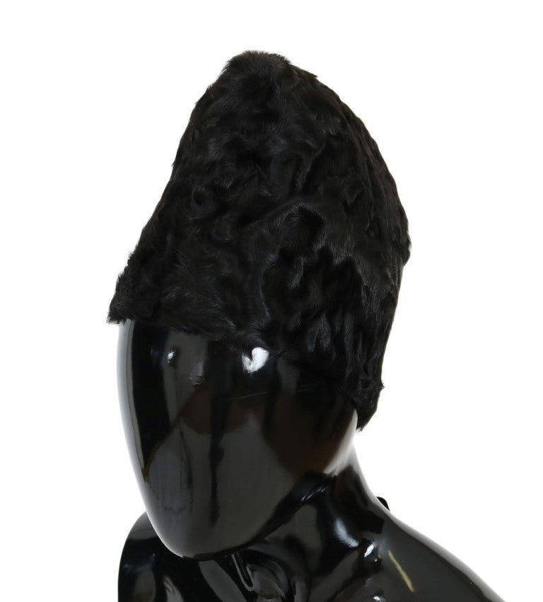 Dolce & Gabbana Black Xiangao Lamb Fur Beanie Dolce & Gabbana