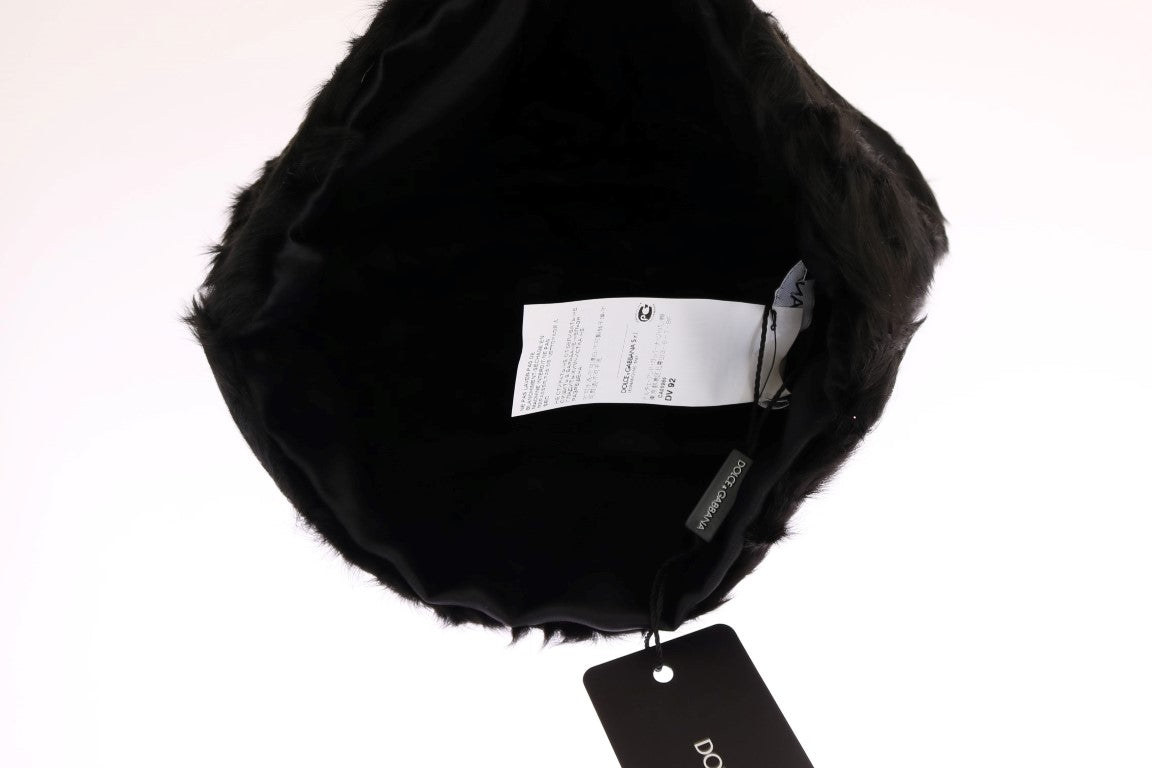 Dolce & Gabbana Black Xiangao Lamb Fur Beanie Dolce & Gabbana