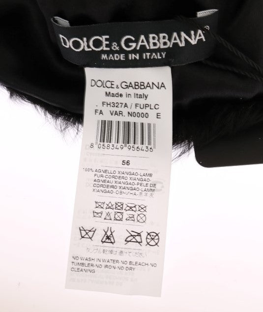 Dolce & Gabbana Black Xiangao Lamb Fur Beanie Dolce & Gabbana