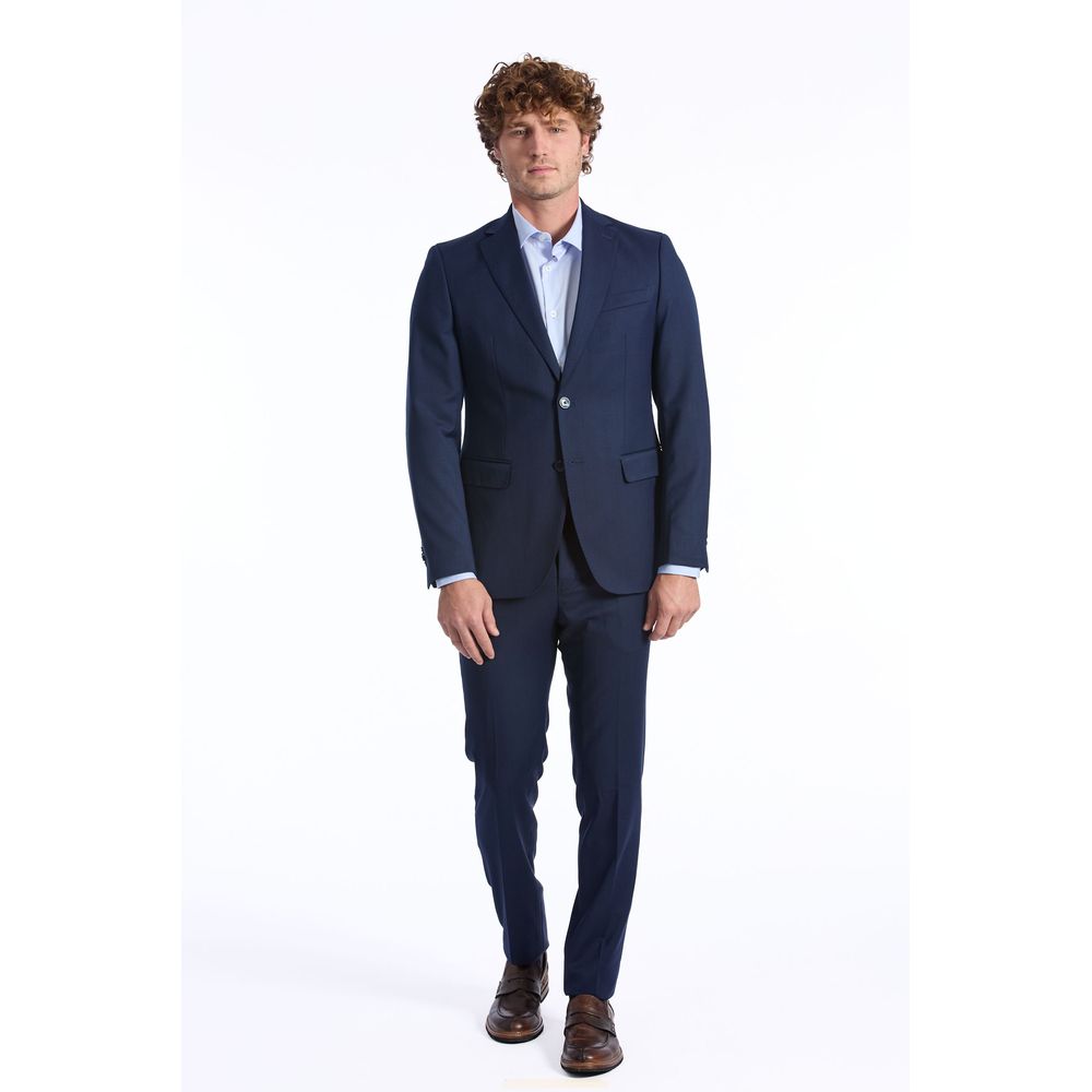 Baldinini Trend Blue Wool Men Suit Baldinini Trend