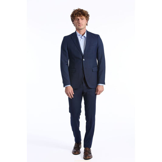 Baldinini Trend Blue Wool Men Suit Baldinini Trend