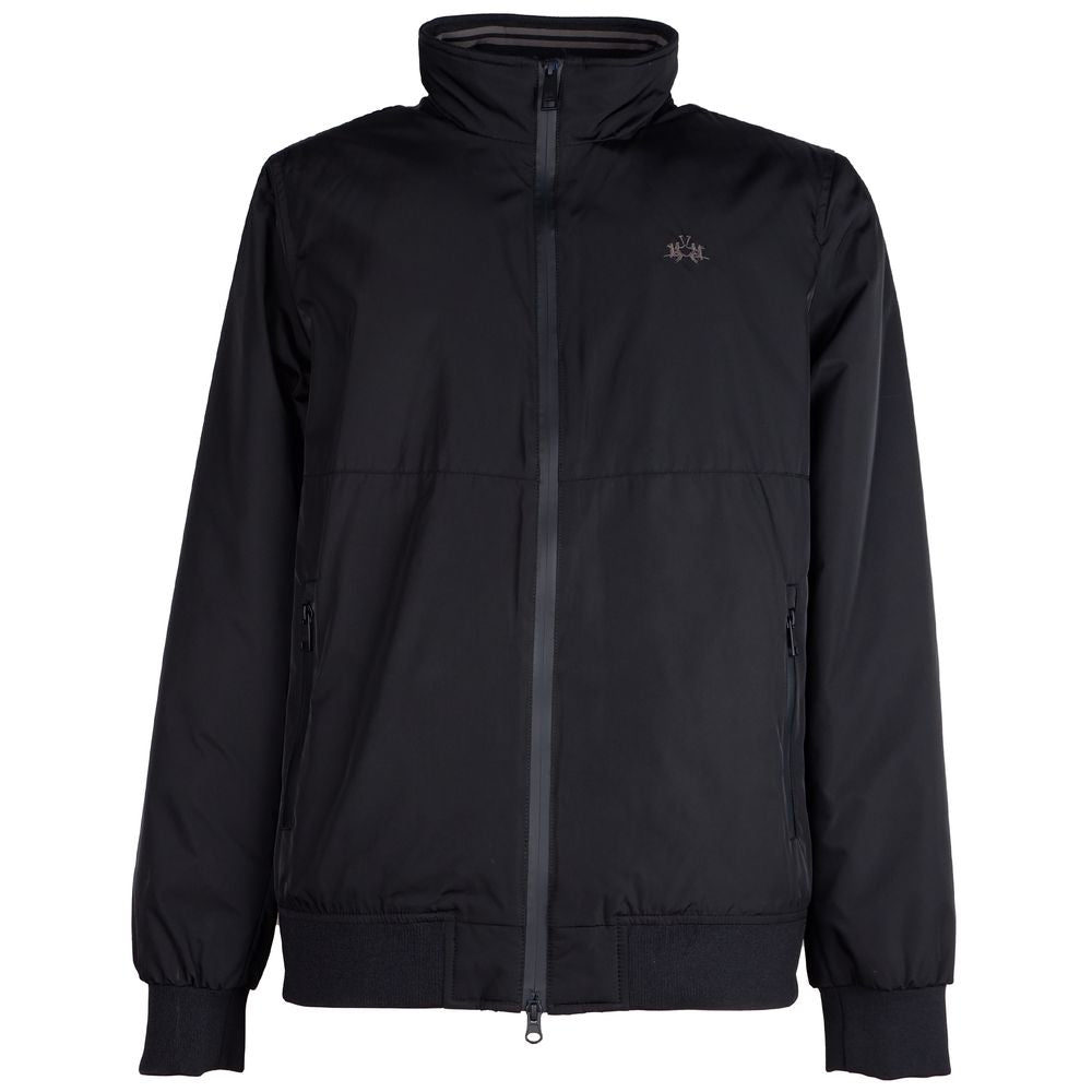 La Martina Black Polyester Jacket La Martina