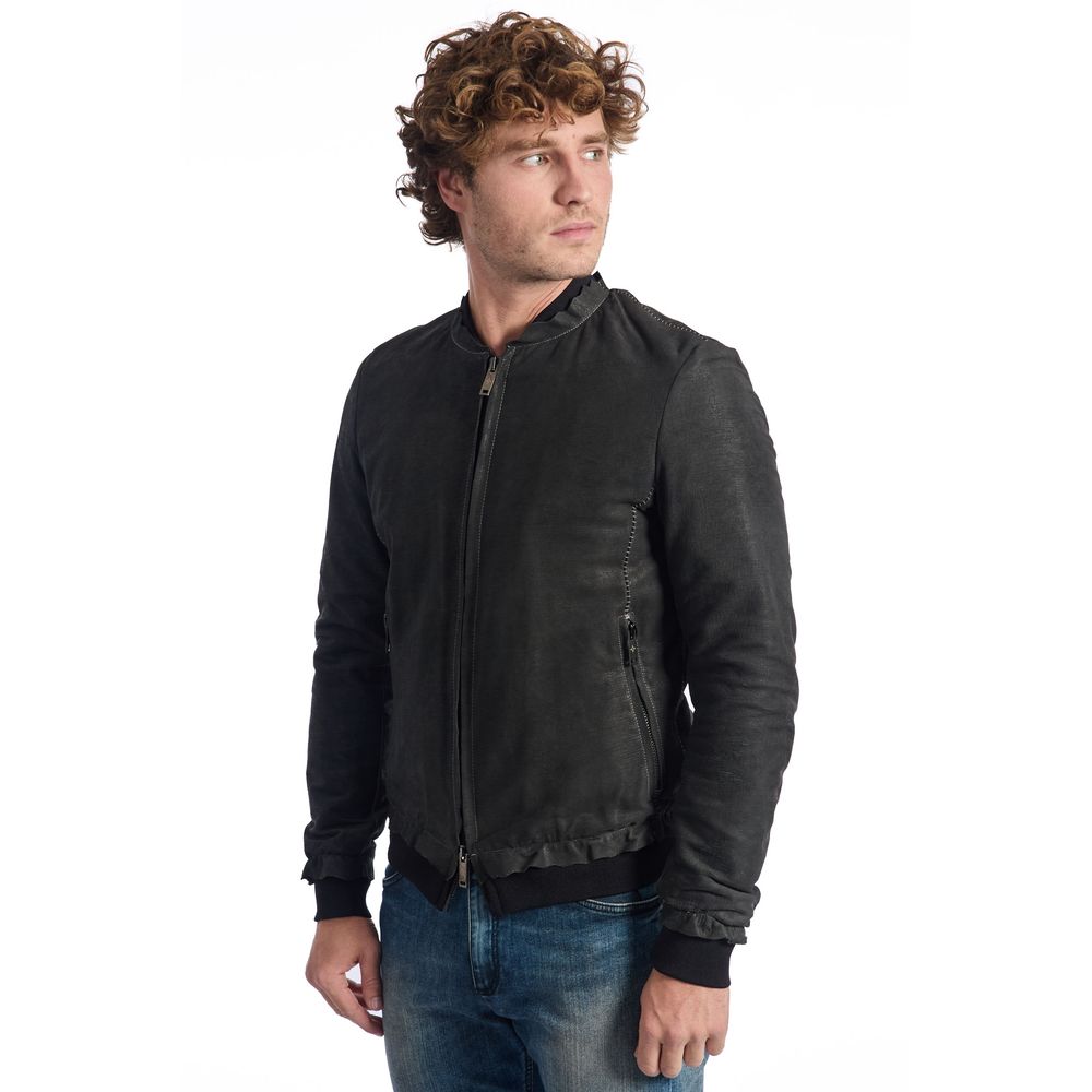 Roberto Pepe Luxury Gray Lambskin Men's Jacket Roberto Pepe Luxury