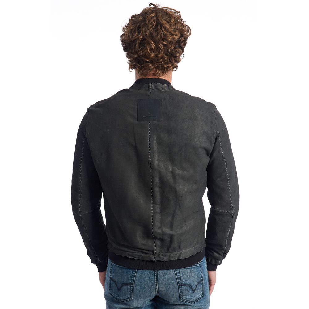 Roberto Pepe Luxury Gray Lambskin Men's Jacket Roberto Pepe Luxury