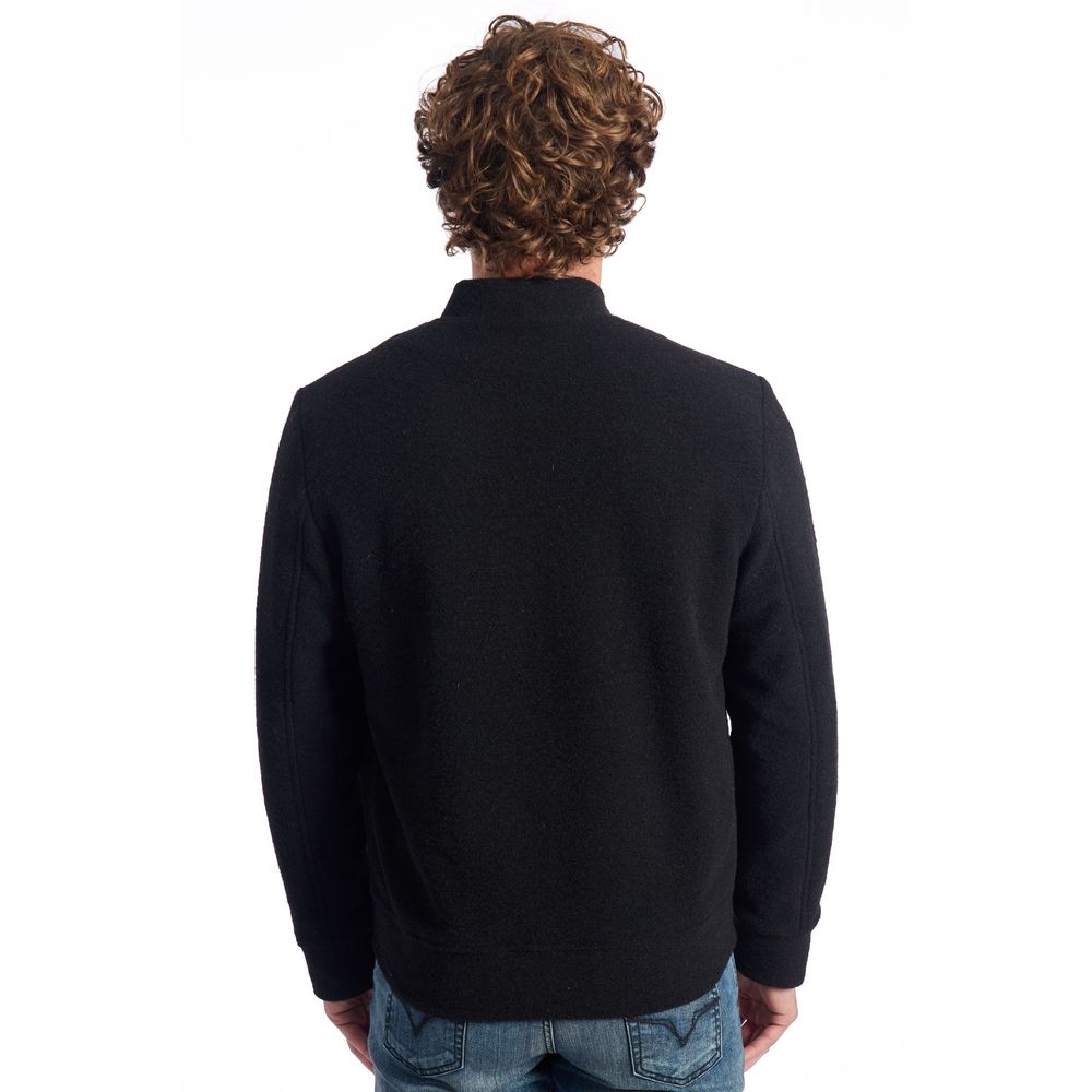 Roberto Pepe Luxury Black Wool Men Jacket Roberto Pepe Luxury