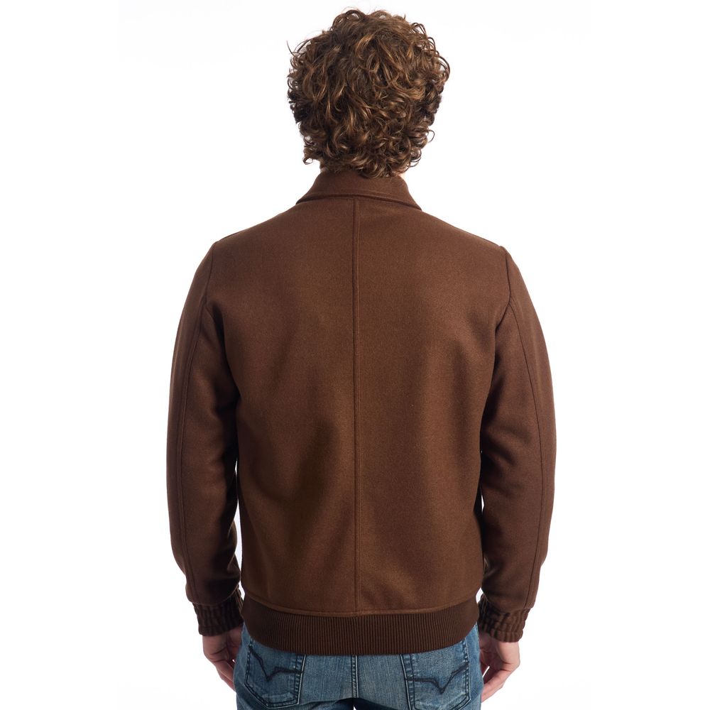 Roberto Pepe Luxury Brown Wool Men Jacket Roberto Pepe Luxury