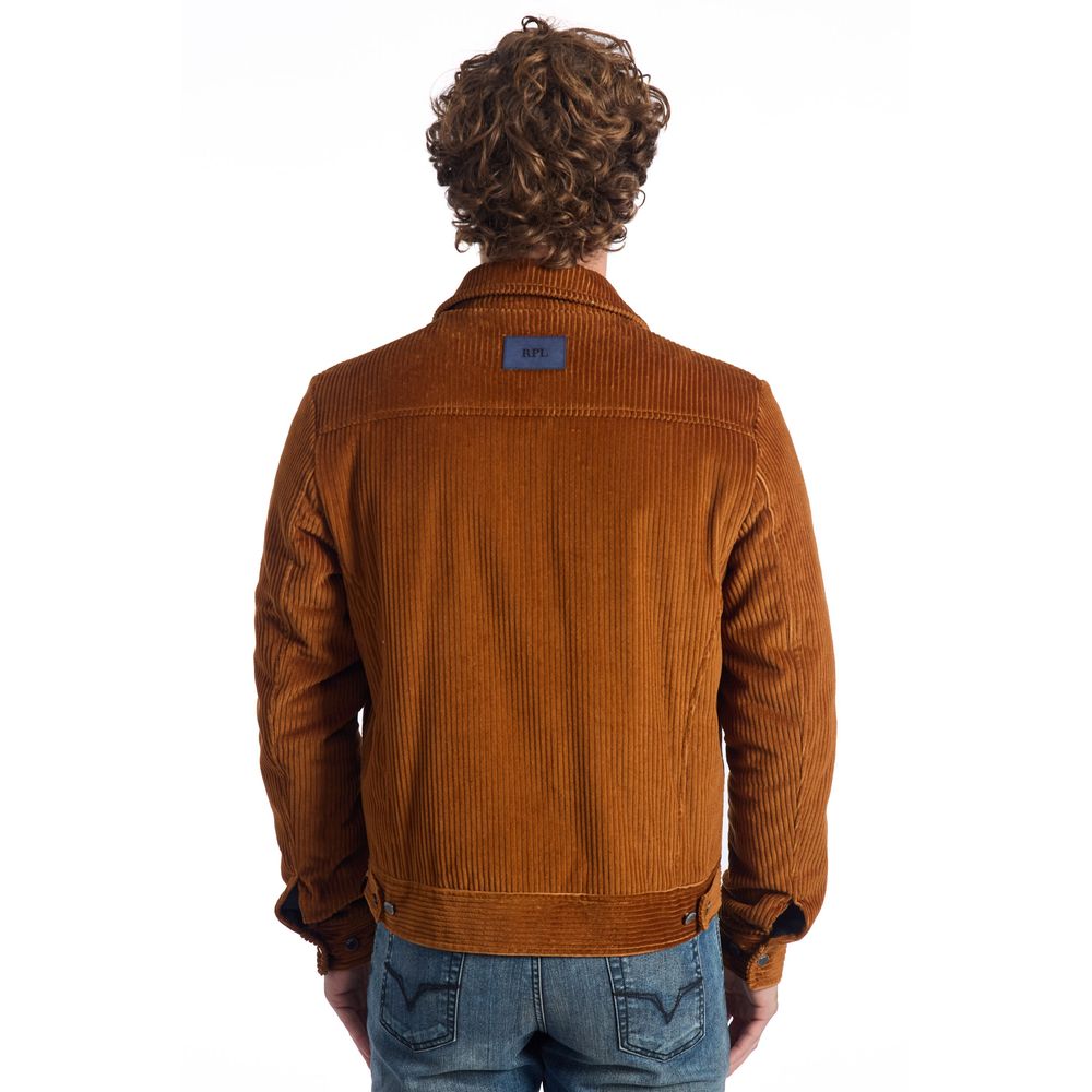 Roberto Pepe Luxury Brown Cotton Men Jacket Roberto Pepe Luxury