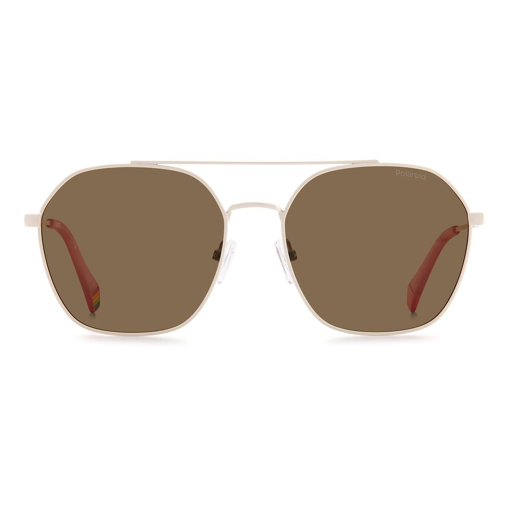 Polaroid Beige Stainless Steel Sunglasses Polaroid