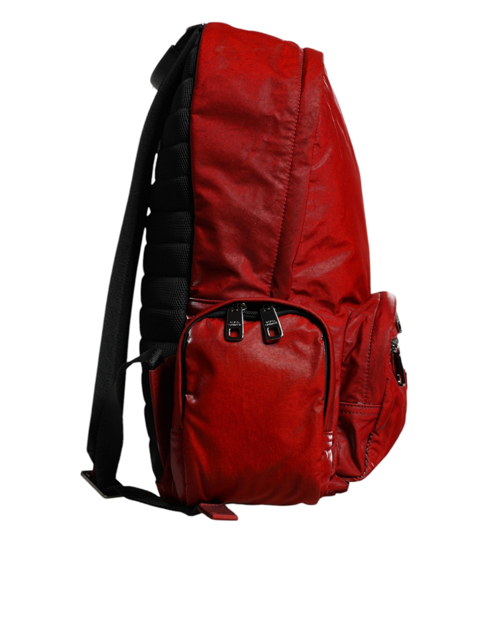 Dolce & Gabbana Red Patent Leather Logo Plaque Backpack Bag Dolce & Gabbana