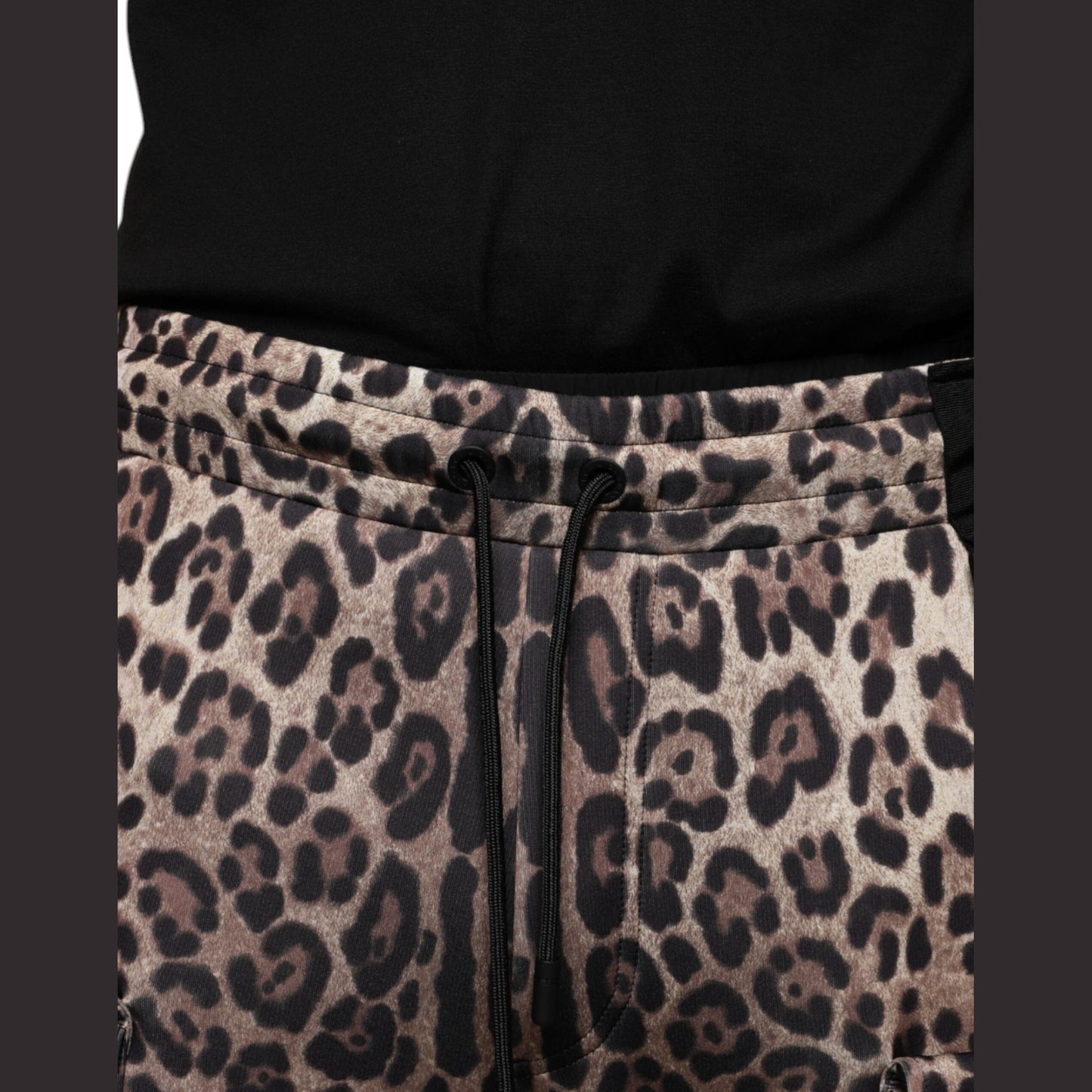 Dolce & Gabbana Brown Leopard Polyester Jogger Pants Dolce & Gabbana