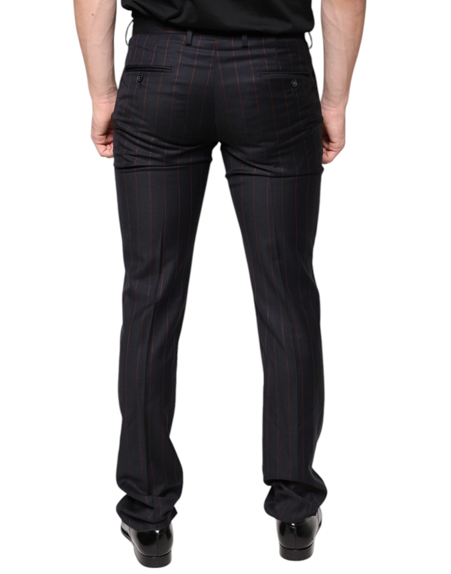 Dolce & Gabbana Black Stripes Skinny Men Dress Pants Dolce & Gabbana
