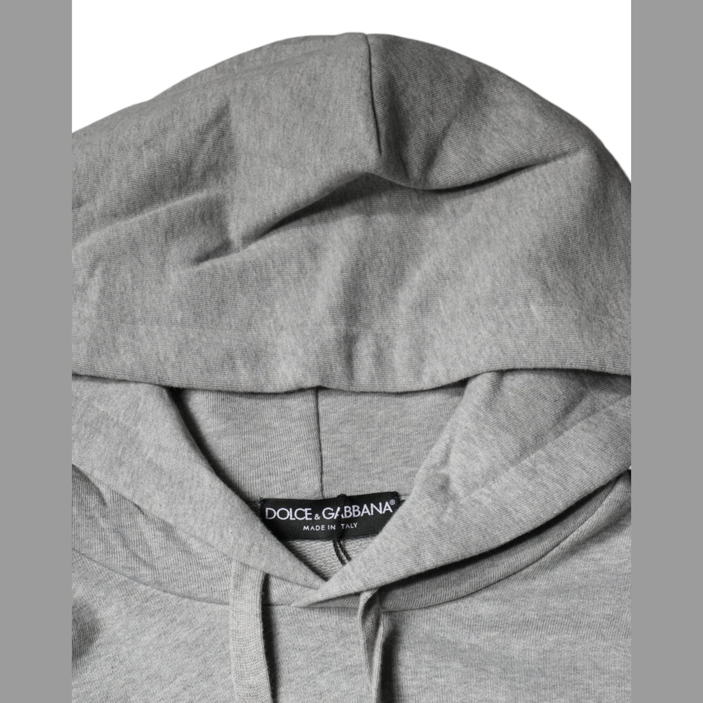 Dolce & Gabbana Gray Cotton Logo Hooded Sweatshirt Sweater Dolce & Gabbana