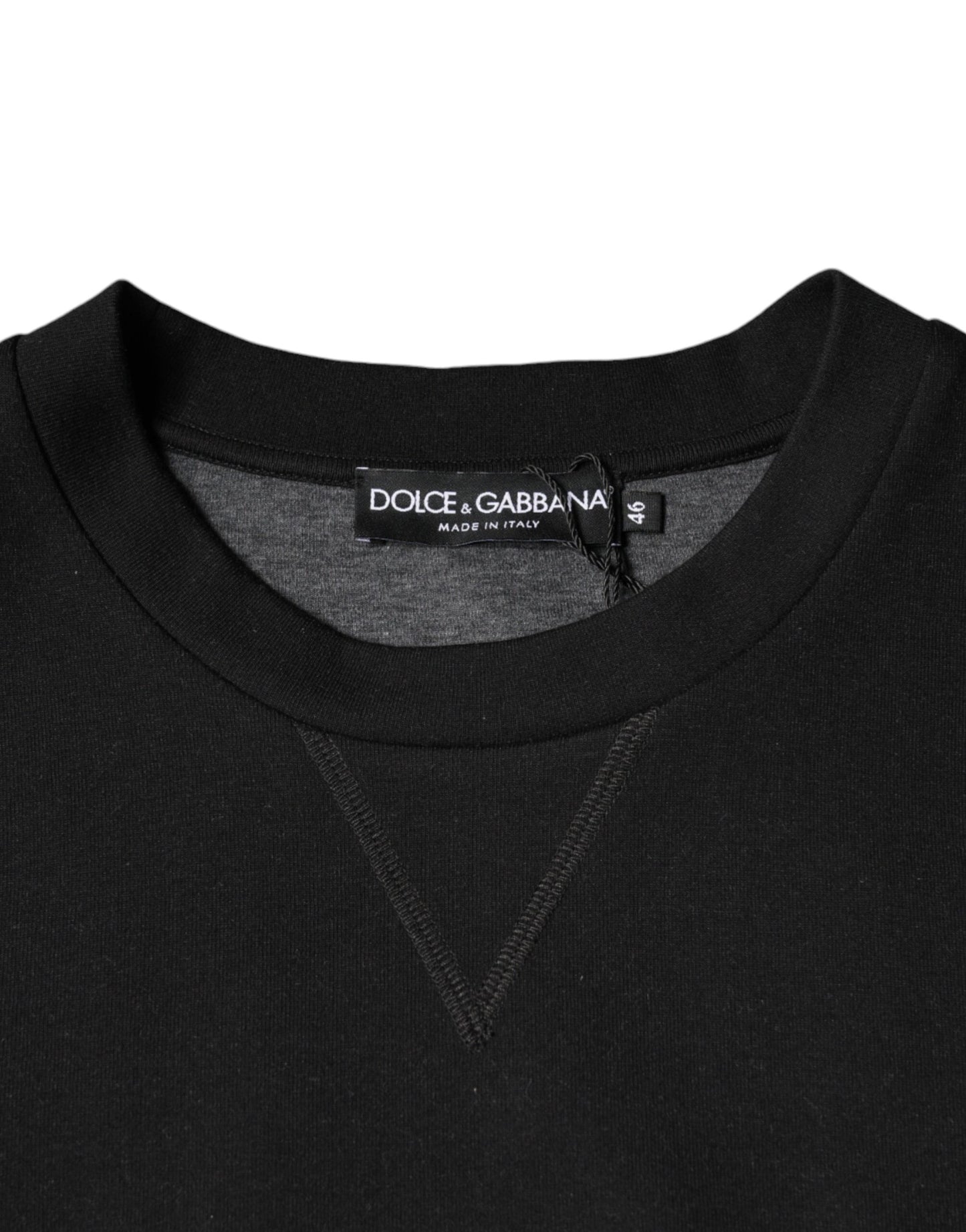Dolce & Gabbana Black Logo Print CrewNeck Sweatshirt Sweater Dolce & Gabbana