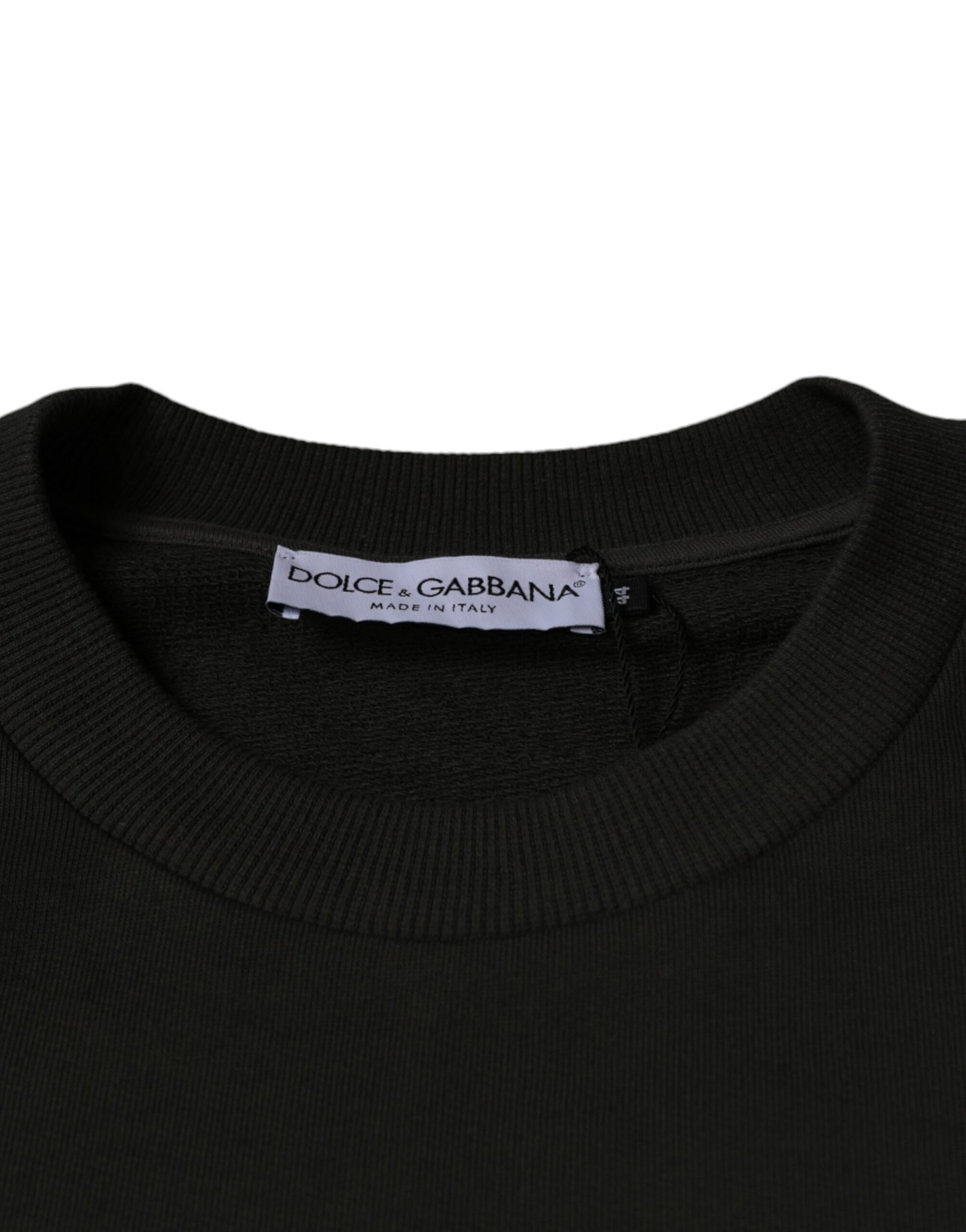 Dolce & Gabbana Army Green DG Crown Crew Neck Pullover Sweater Dolce & Gabbana