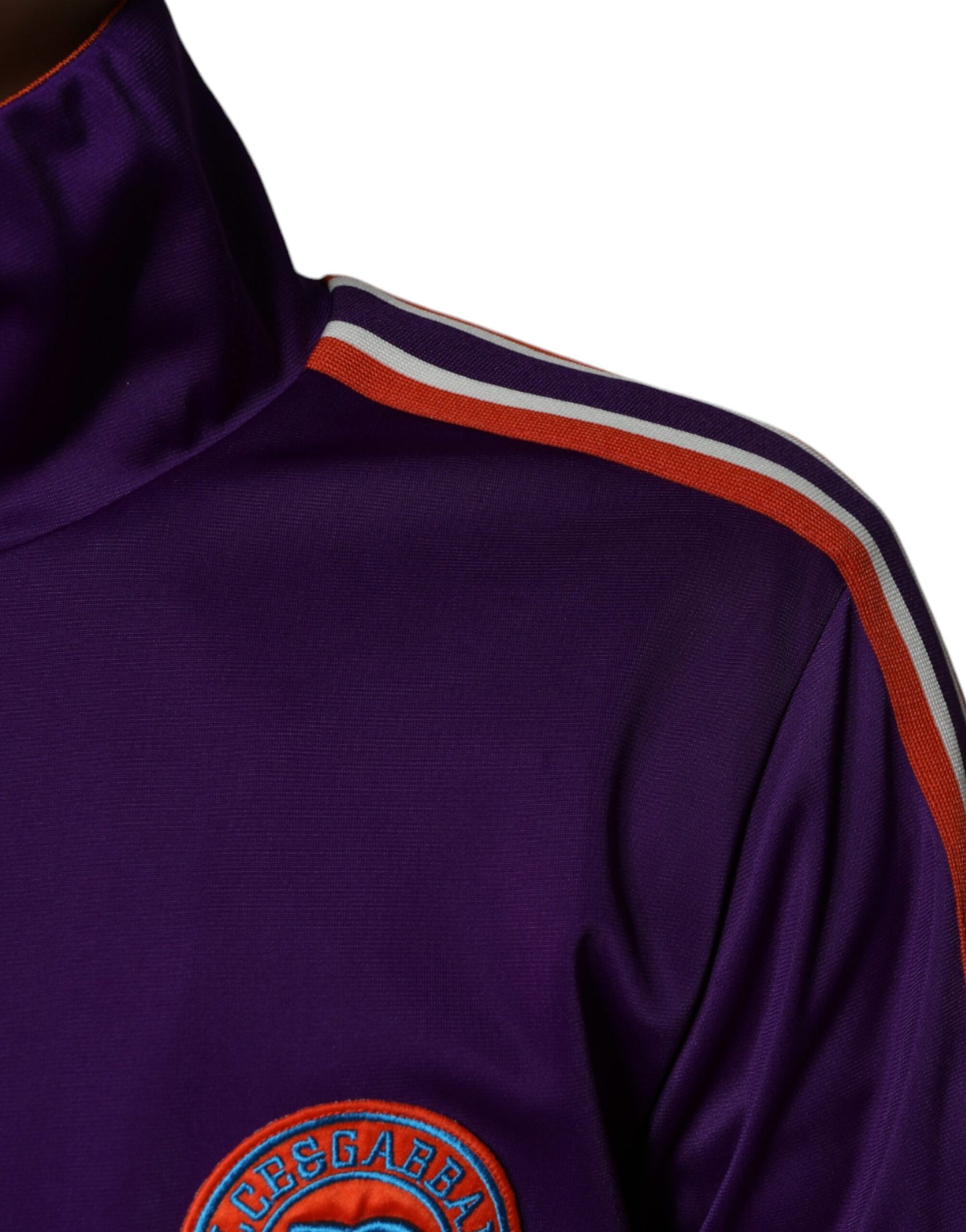 Dolce & Gabbana Purple Polyester Full Zip Long Sleeve Sweater Dolce & Gabbana