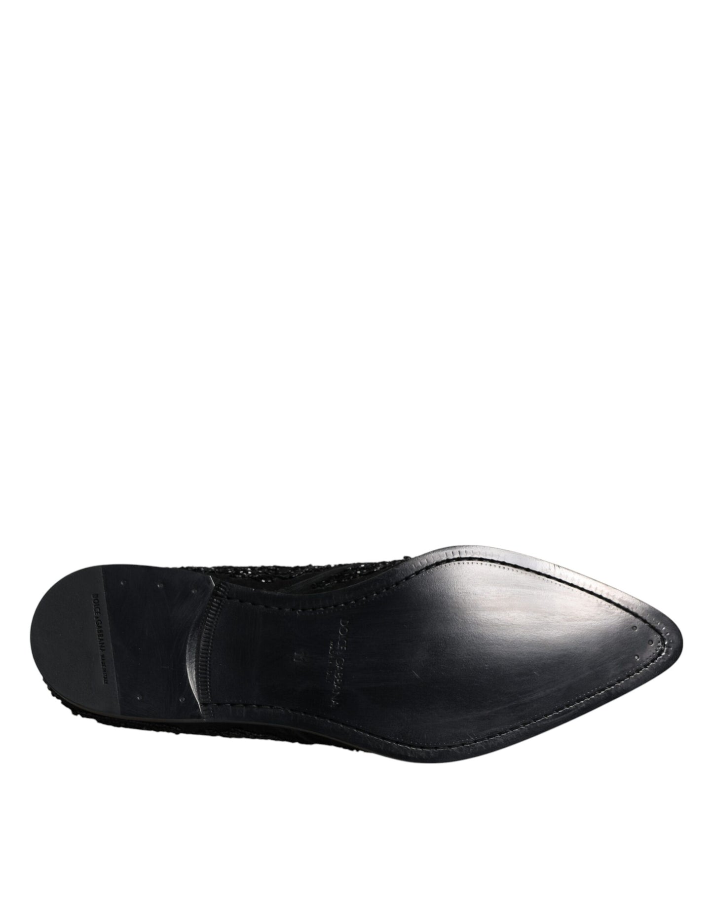 Dolce & Gabbana Black Embellished Suede Derby Formal Shoes Dolce & Gabbana