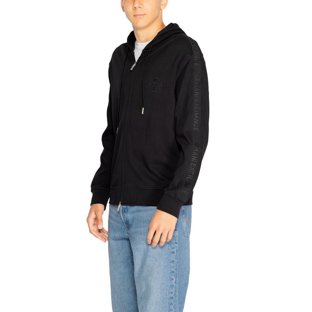 Armani Exchange Black Cotton Hoody Armani Exchange