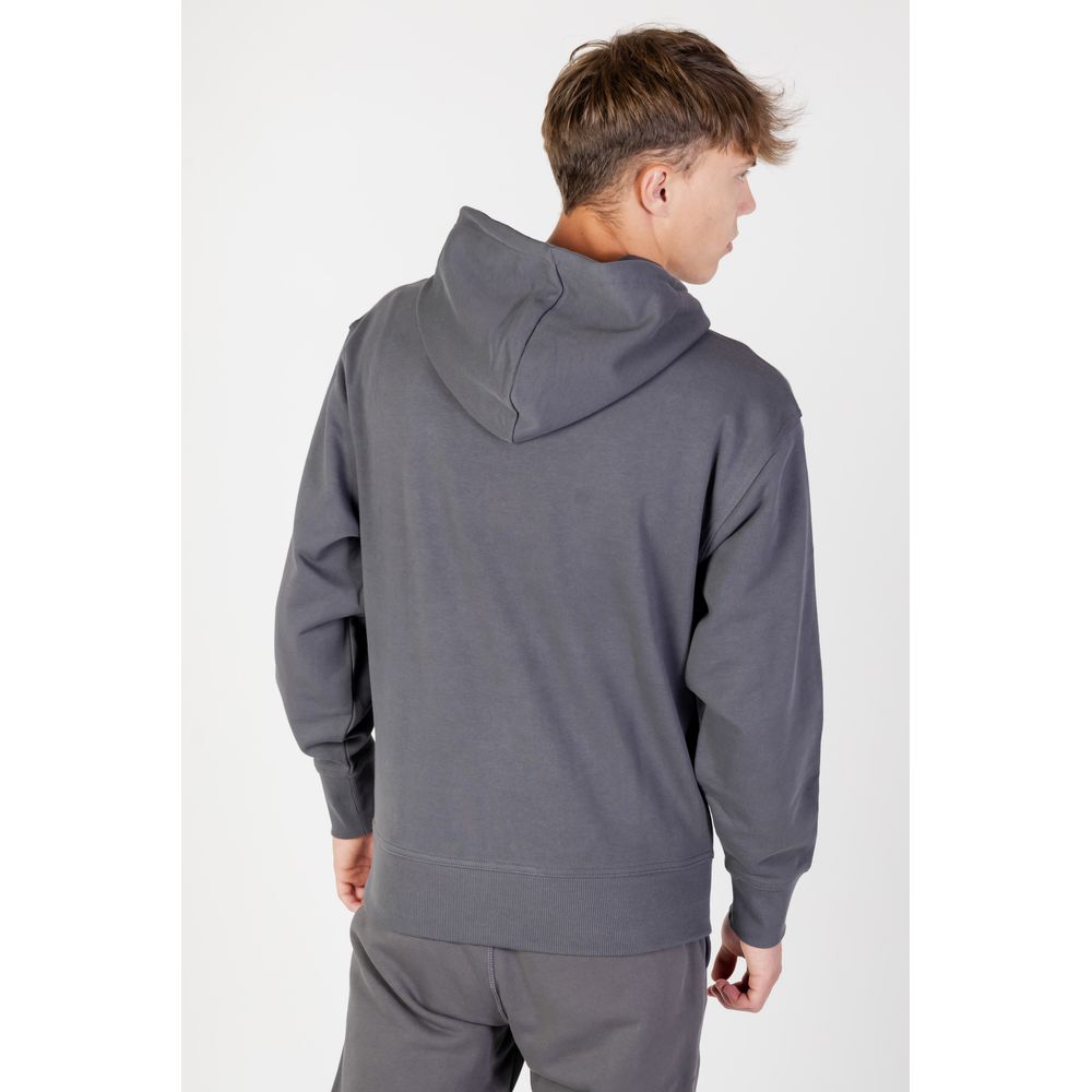 Hugo Boss Gray Cotton Hoody Hugo Boss