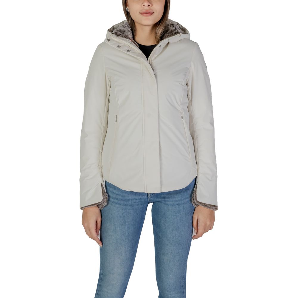 Suns Cream Polyester Jackets & Coat Suns
