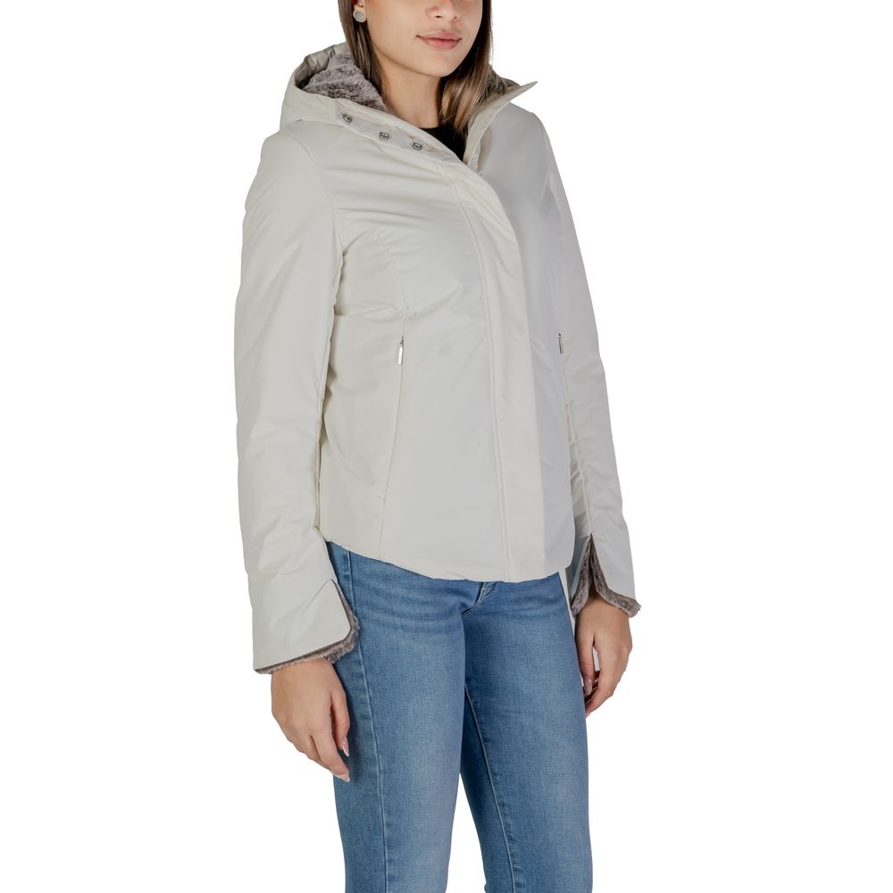Suns Cream Polyester Jackets & Coat Suns