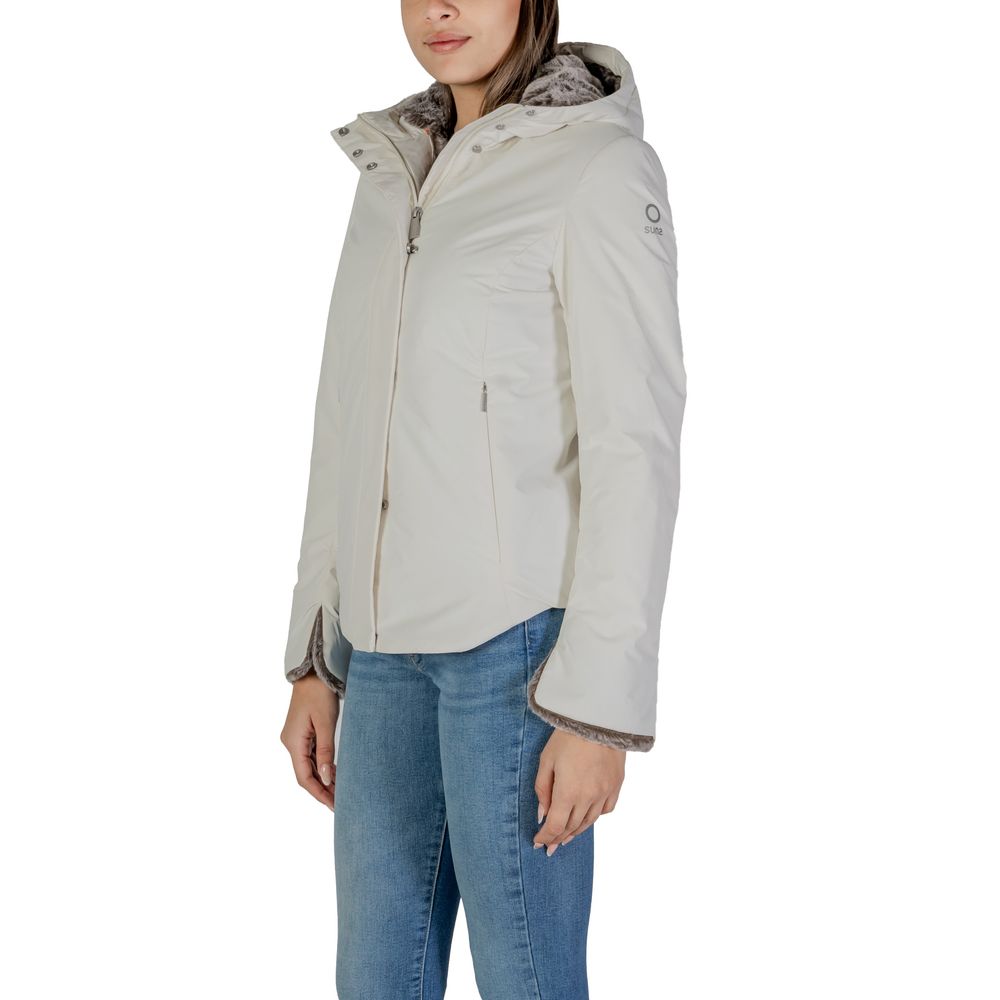 Suns Cream Polyester Jackets & Coat Suns
