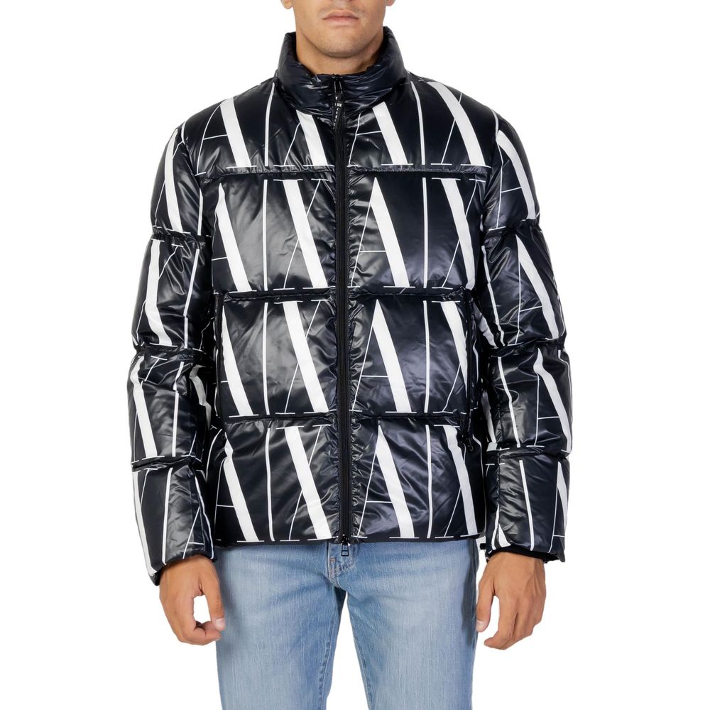 Armani Exchange Black Polyester Jackets & Coat Armani Exchange