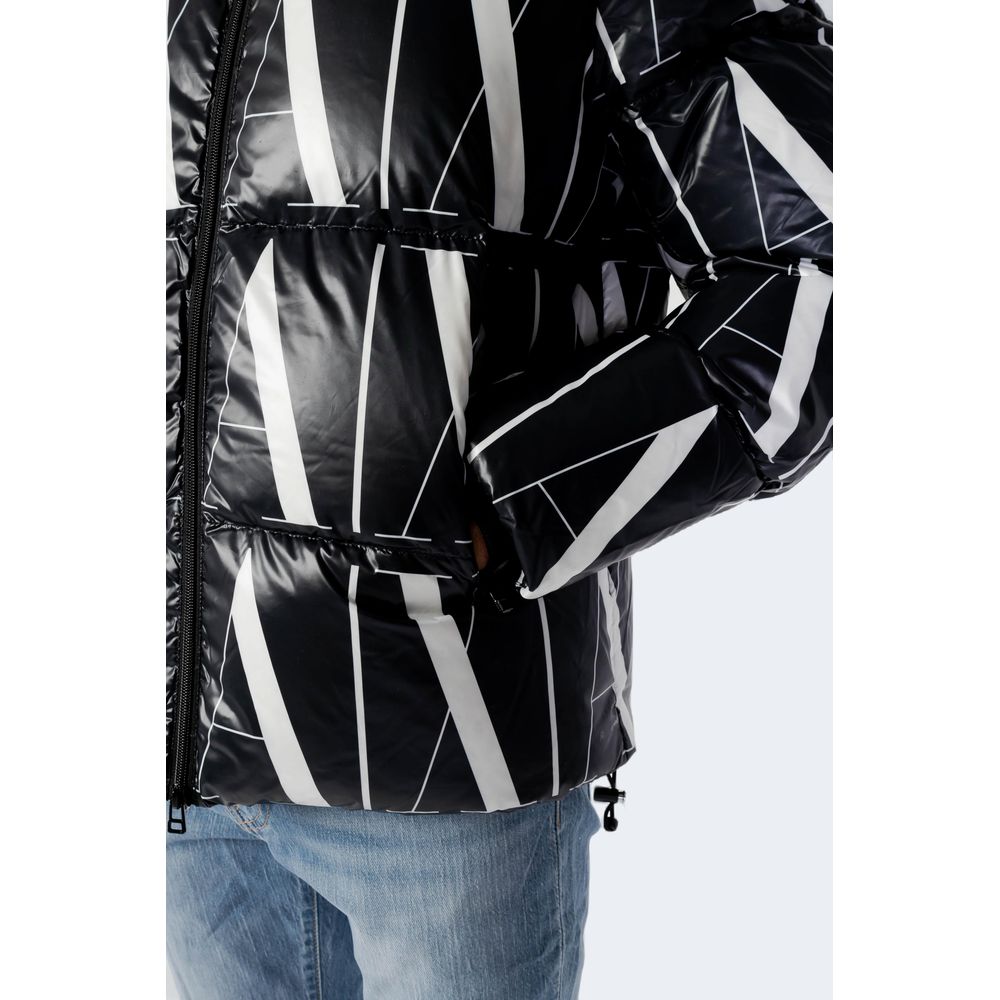 Armani Exchange Black Polyester Jackets & Coat Armani Exchange