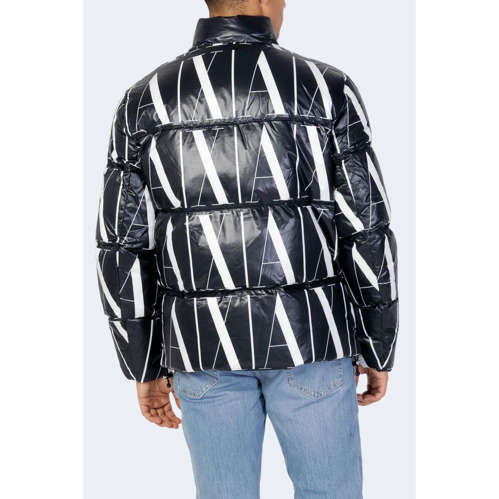 Armani Exchange Black Polyester Jackets & Coat Armani Exchange