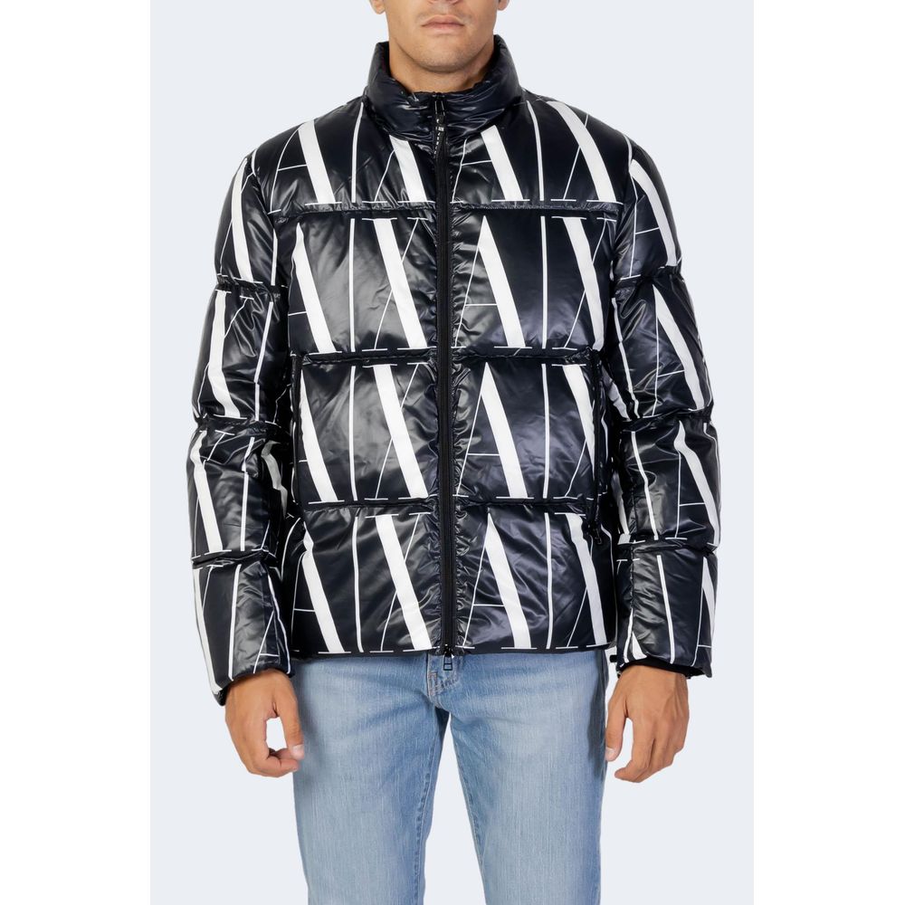 Armani Exchange Black Polyester Jackets & Coat Armani Exchange