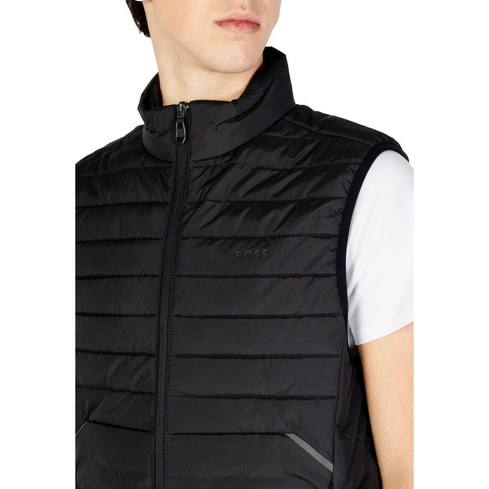 Hugo Boss Black Polyester Sleveless Jacket Hugo Boss