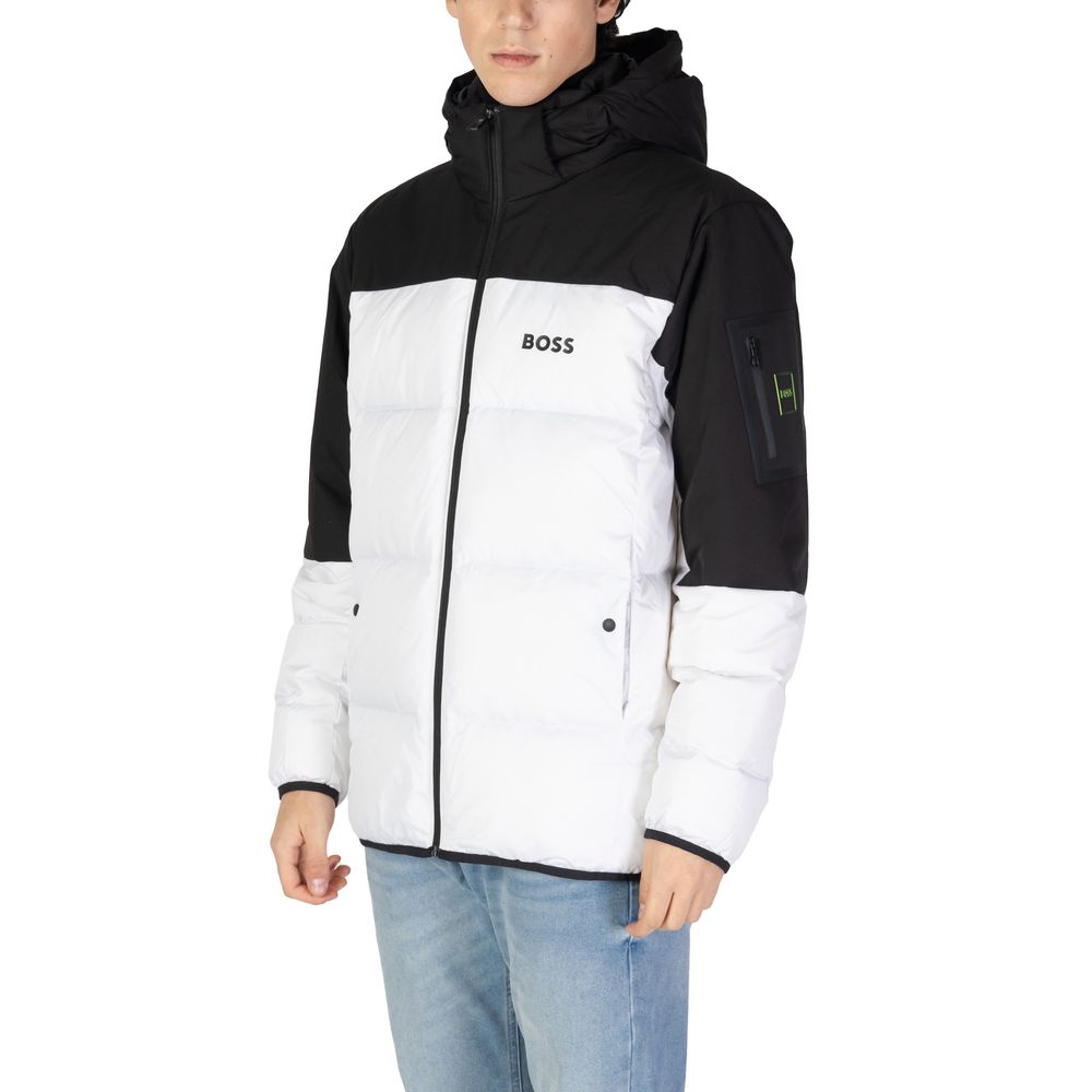 Hugo Boss White Recycled Polyester Jackets & Coat Hugo Boss