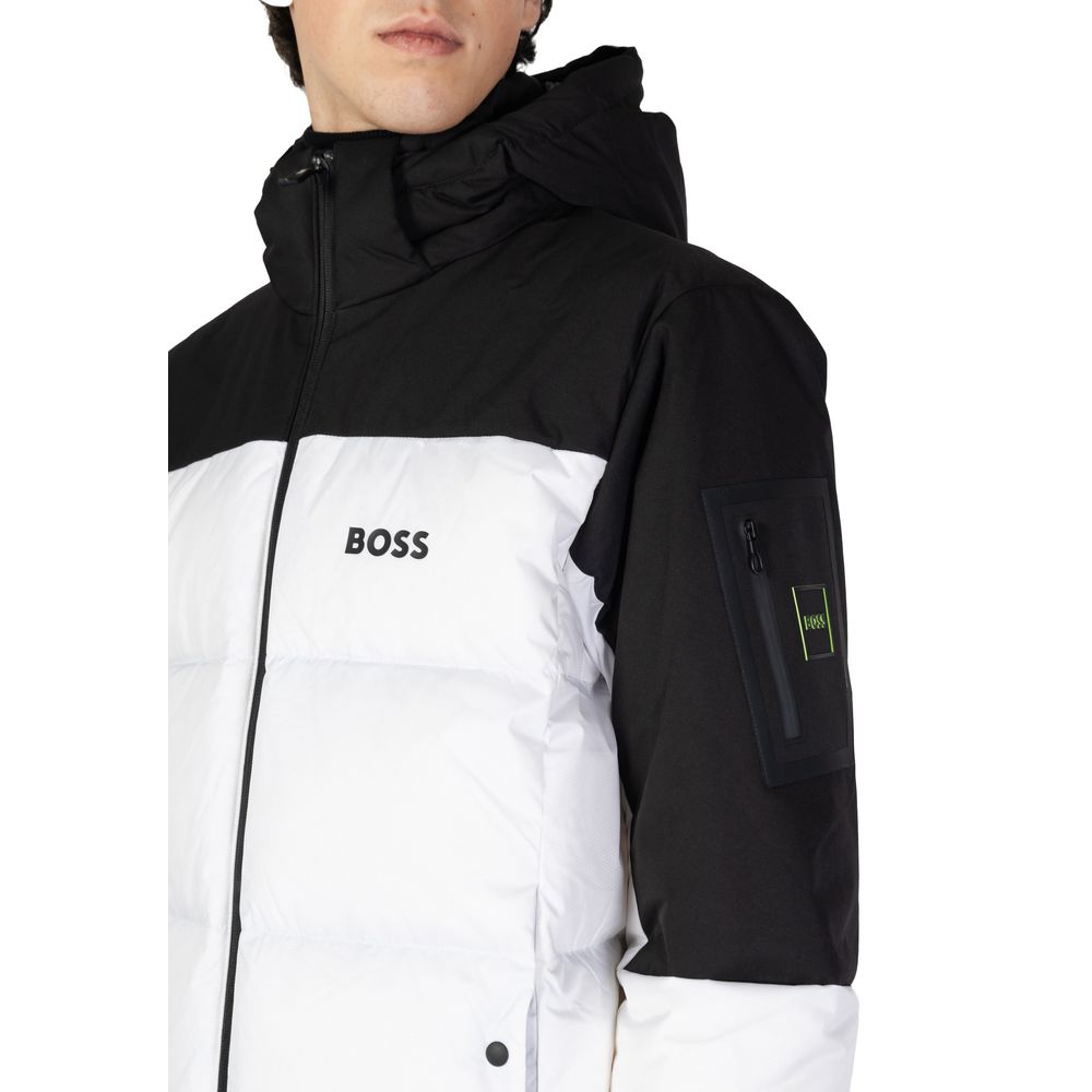 Hugo Boss White Recycled Polyester Jackets & Coat Hugo Boss