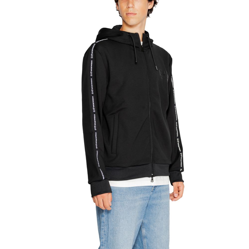 EA7 Emporio Armani Black Polyester Hoody EA7 Emporio Armani